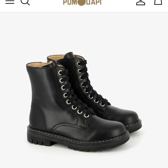 Pom D'Api Sid Ranger Black Ankle Boot Size 37 Excellent Condition - Picture 1 of 8